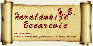 Haralampije Bećarević vizit kartica